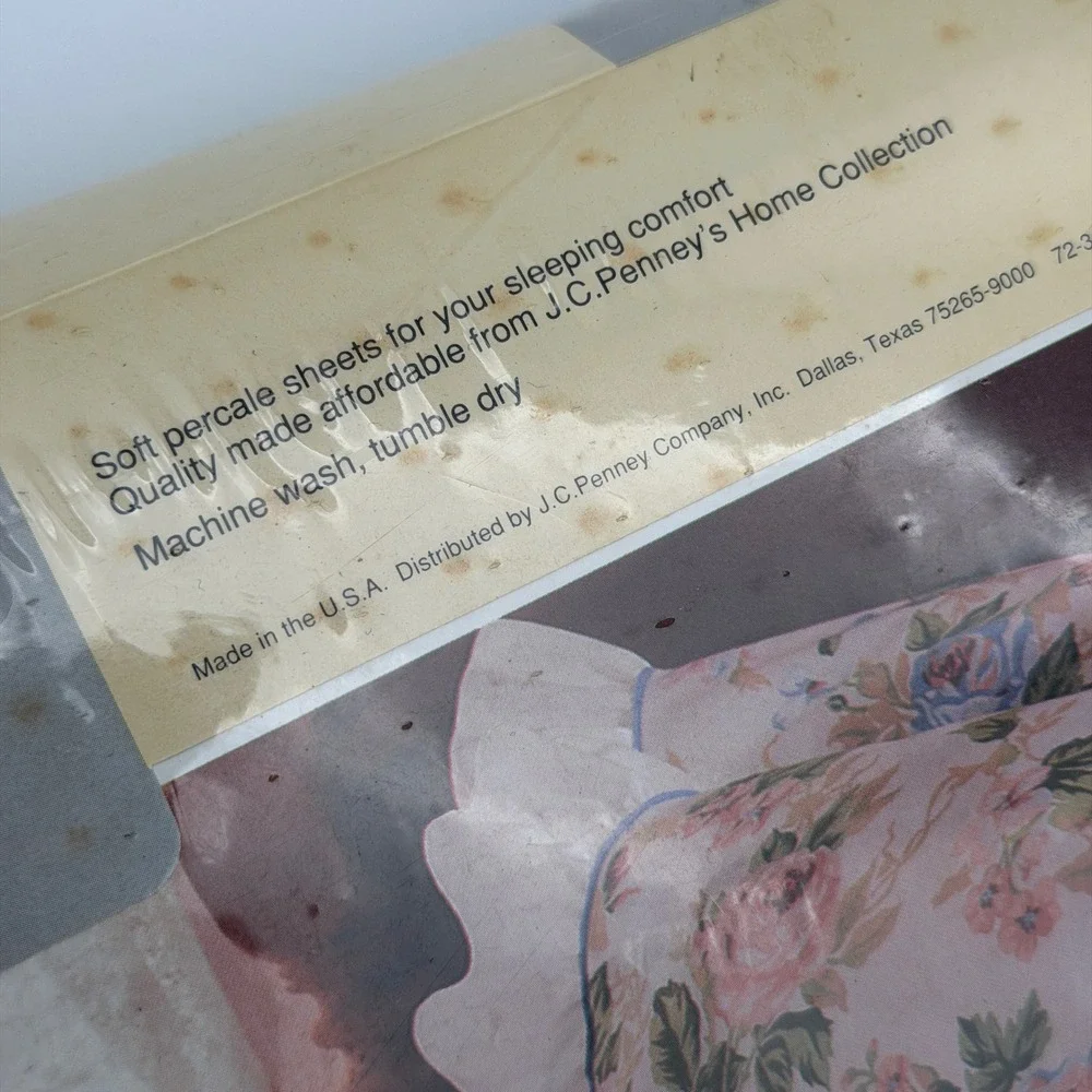 Vintage‎ JCPenney The Home Collection Amanda Floral Twin Sheet Set Pink Rose NEW